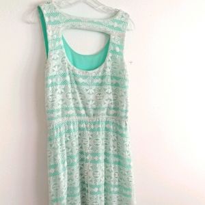 Turquoise Lace High-Low Sundress